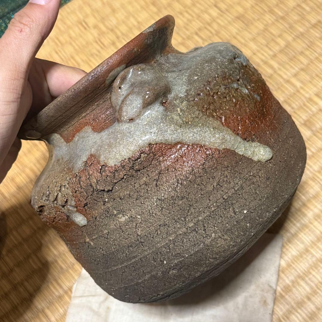 時代 古伊賀水指/日本美術 伊賀焼 茶道具 壷 骨董品 時代品 古美術品