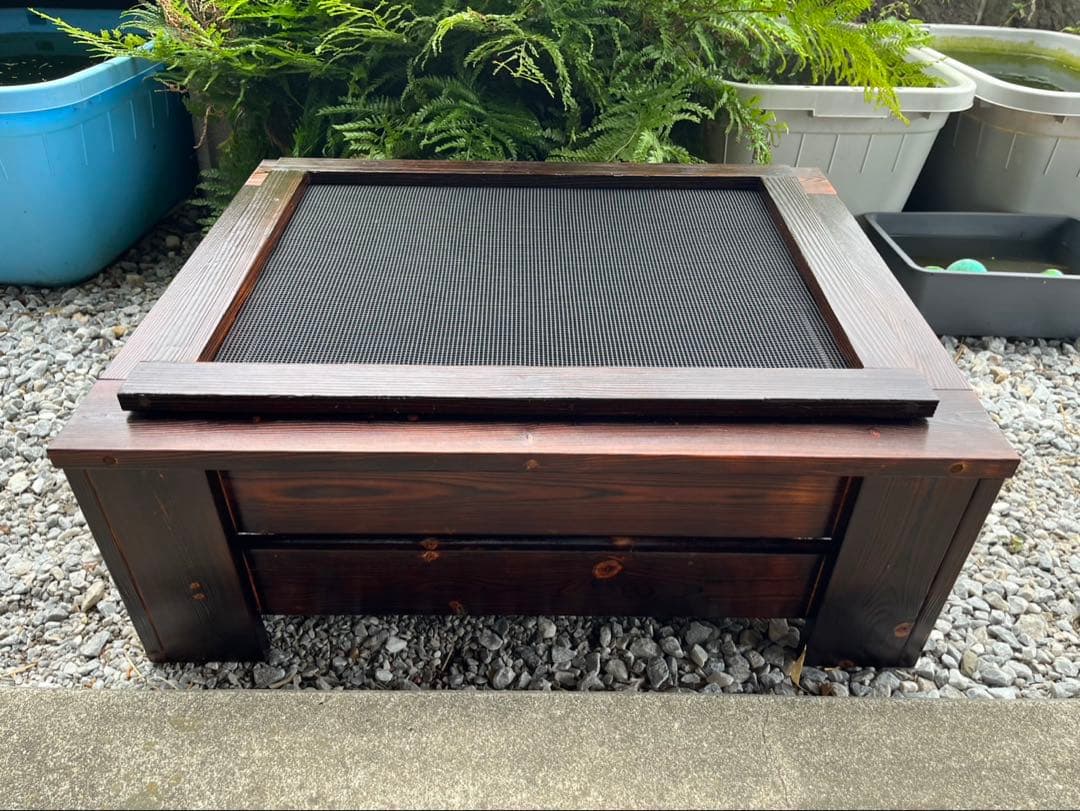 【新品】40Lトロ舟と木枠のセット　めだか飼育ケース 網蓋付き