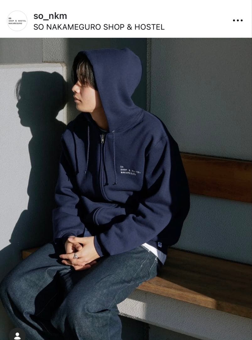 SO NAKAMEGURO フルジップパーカー ネイビー