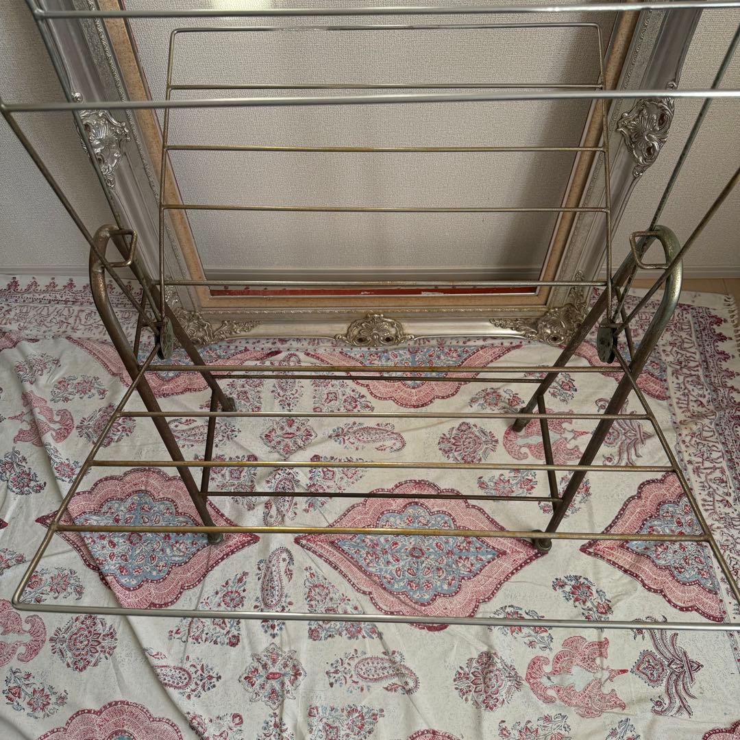 ビンテージ　昭和レトロ　鉄製　物干し　インダストリアル　工業系　シャビー　什器