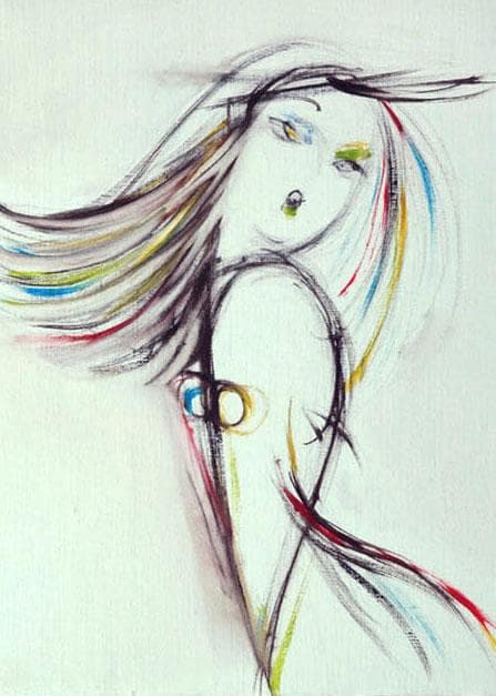 油絵 菅家令子 絵 絵画 インテリア 額付(黒) F4-080214 人物 女性