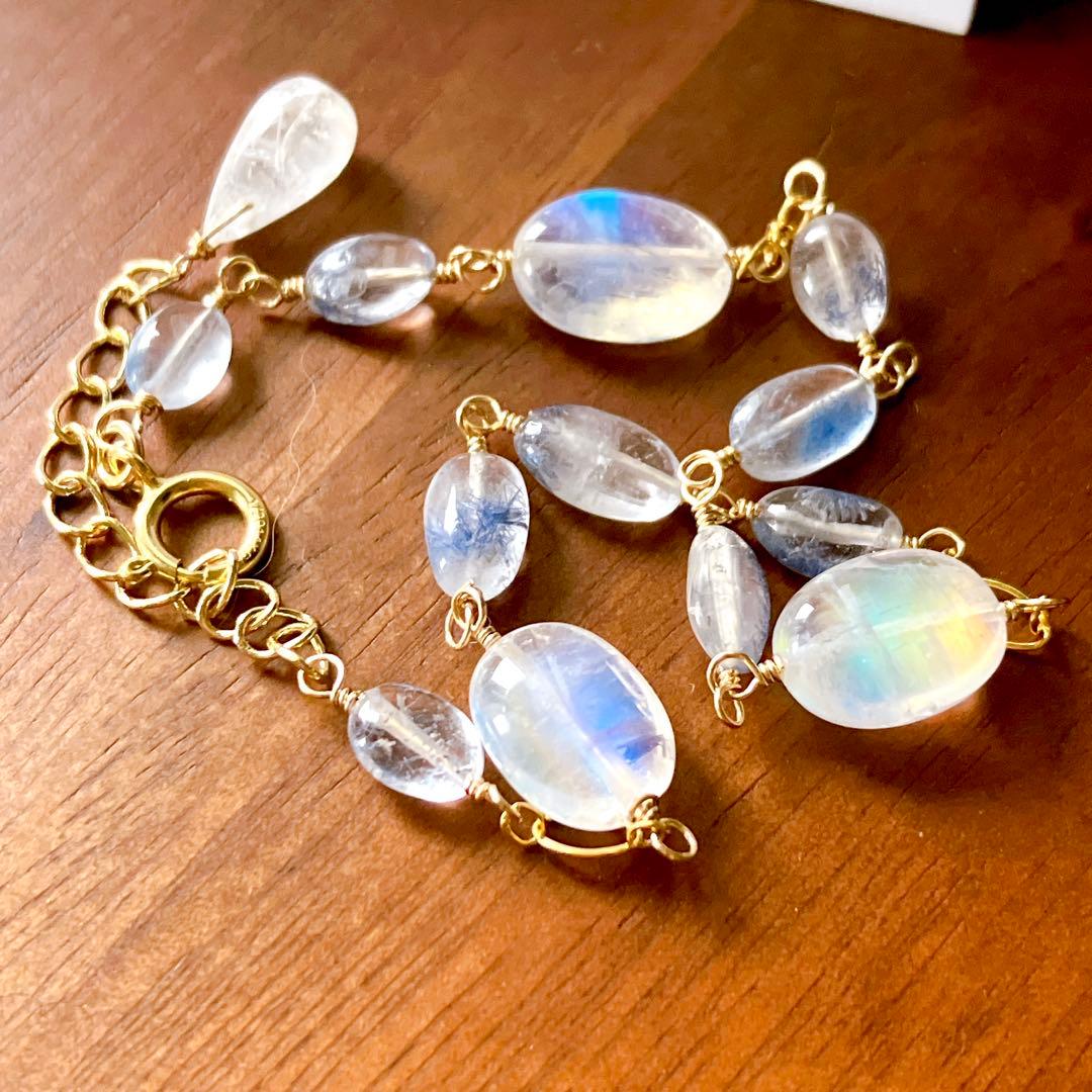 うぐいす◆デュモルチェライトインクォーツ×アンデシンラブラドライトブレス