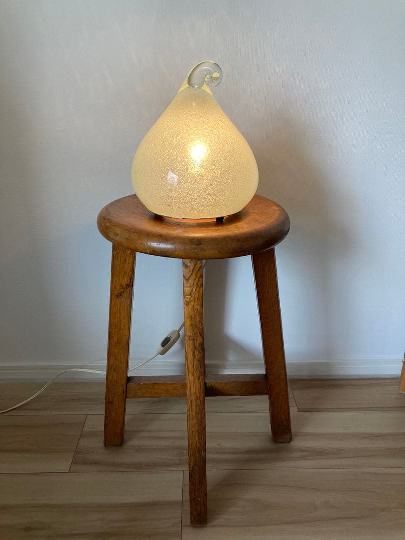 アンティーク　ガラスランプ　岩田工芸硝子（電球付き）