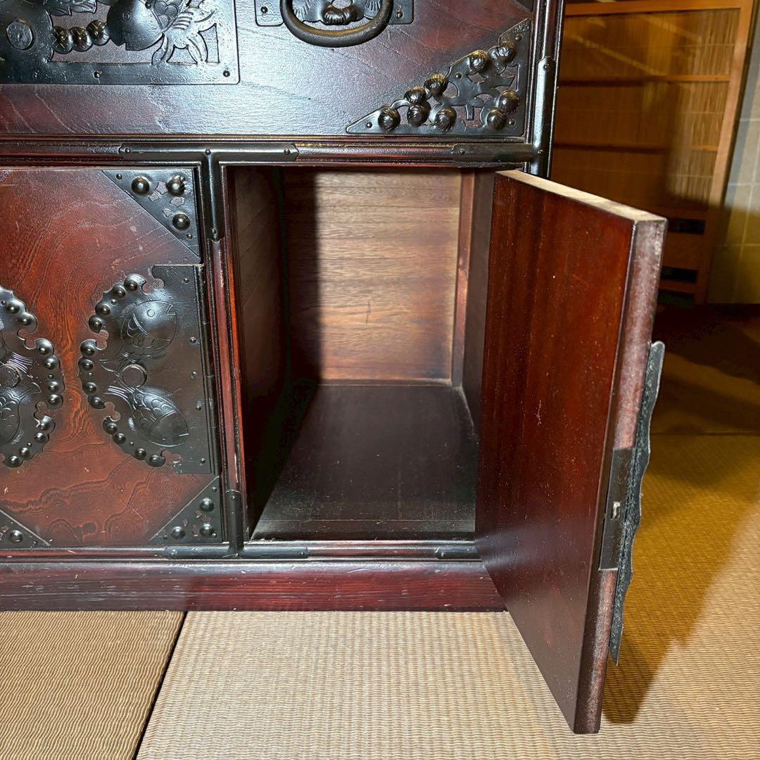 階段箪笥　6段　飾り金具　時代箪笥　伝統家具　和家具　和箪笥　民芸家具