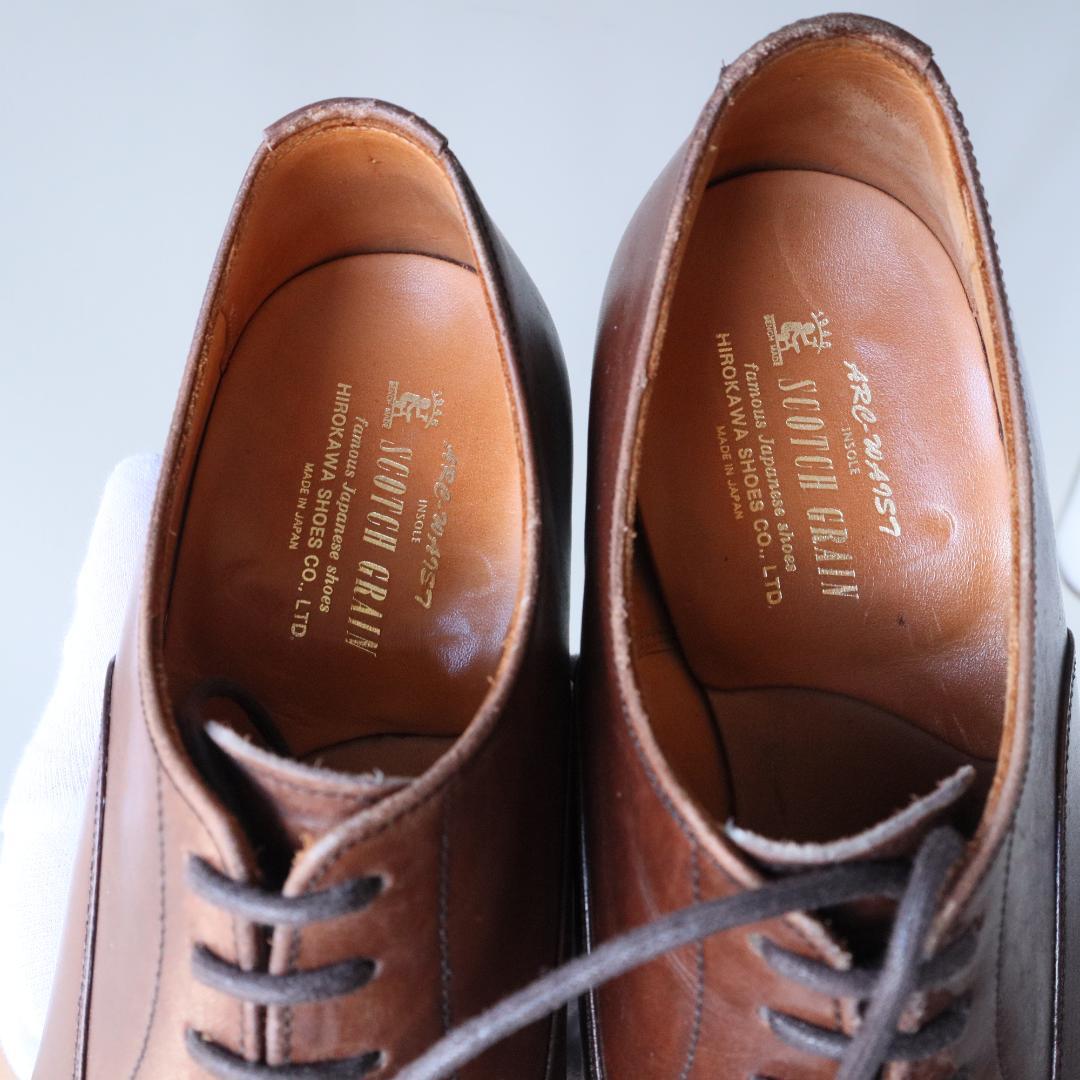 美品スコッチグレイン　オデッサ　24.5cm 濃茶　内羽根ストレートチップ916