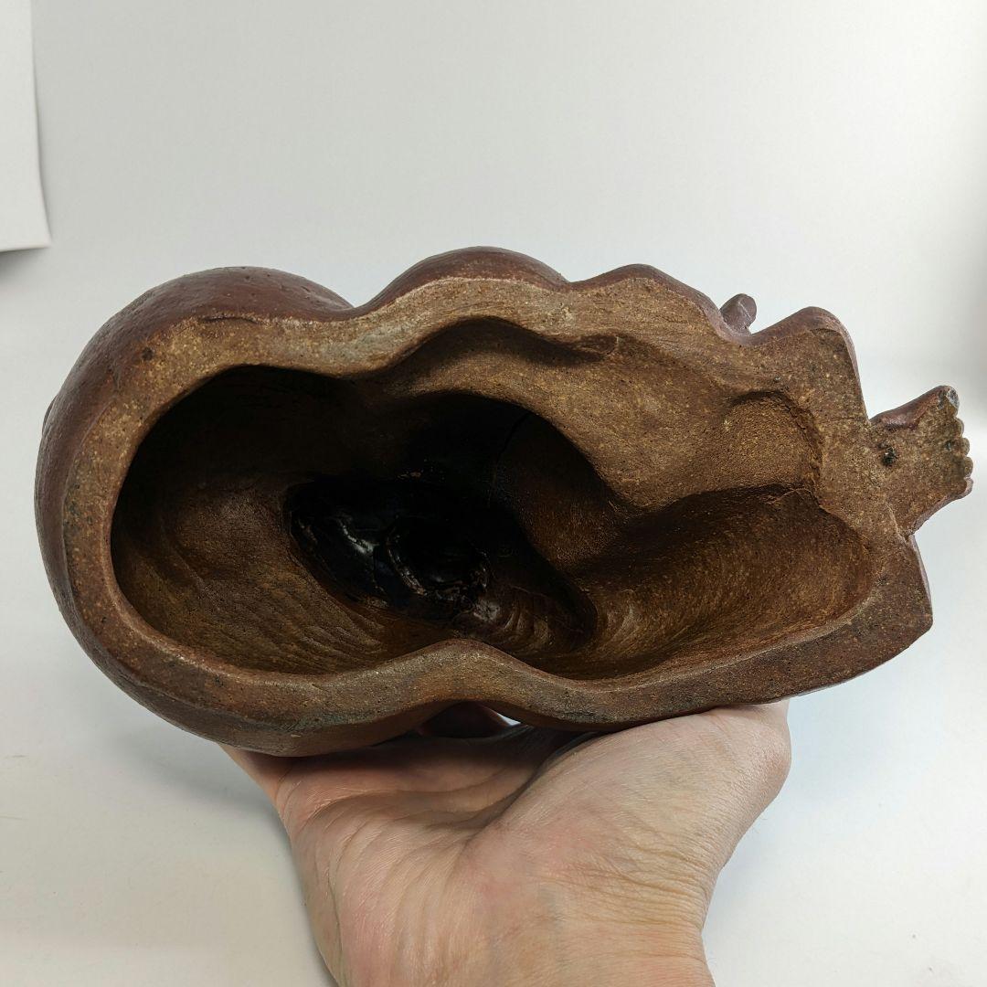 備前焼 布袋香炉 合箱 伏香炉 布袋様 七福神 置物 縁起物 香道具 工芸品