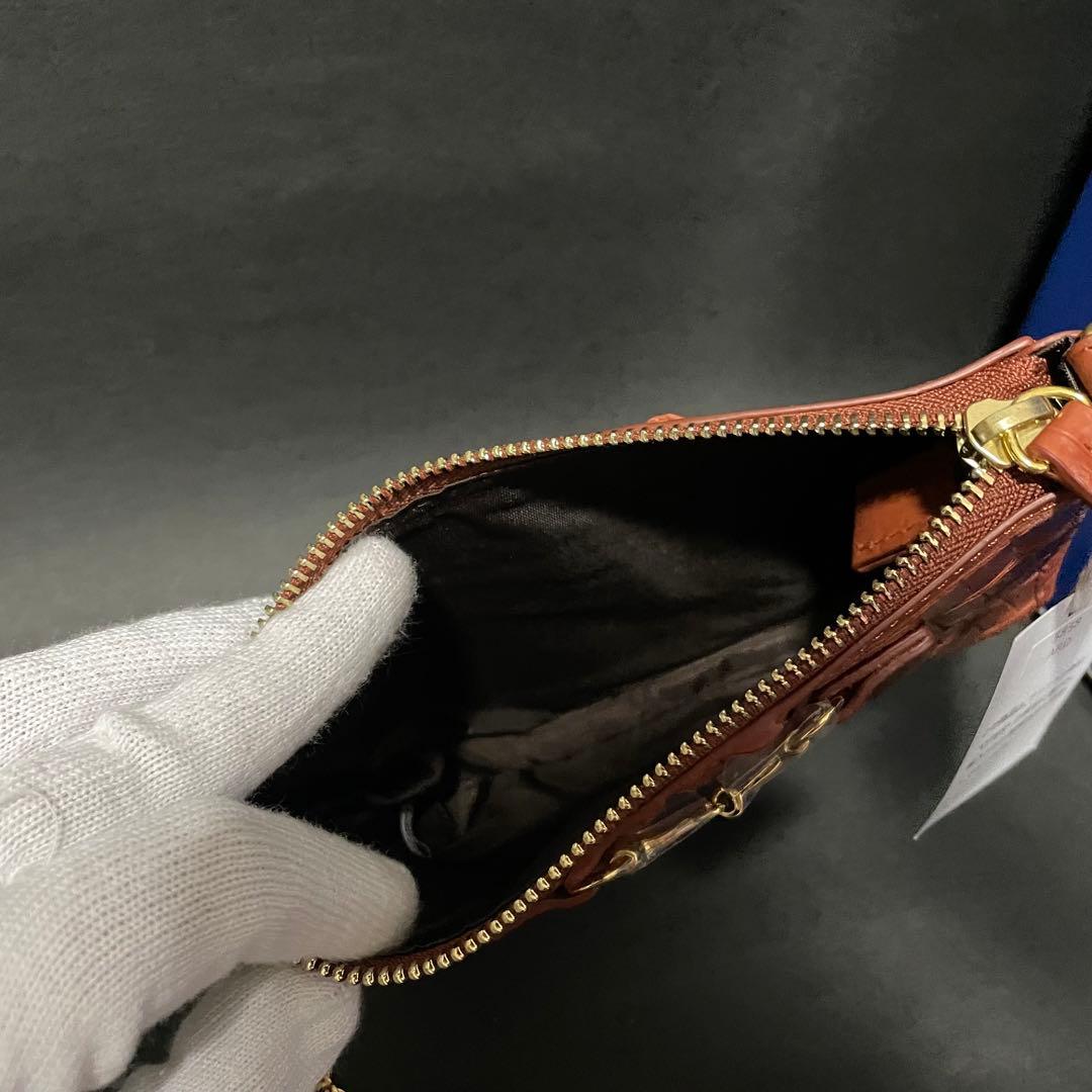 【新品・未使用】ロダニア クロコ革 2way ハンドバッグ ポーチ付 エレガント