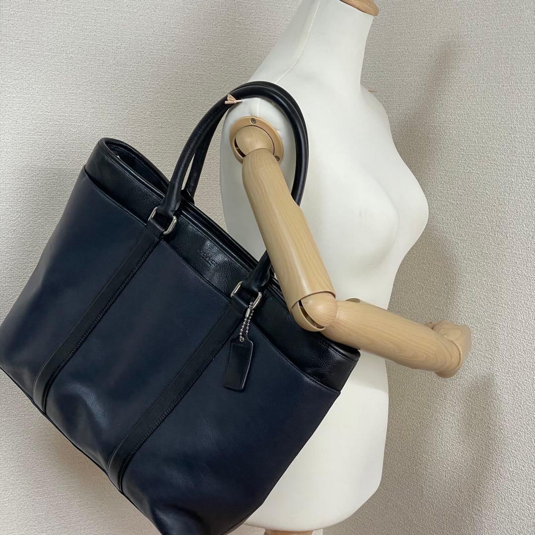 COACH コーチ ビジネスバッグ トートバック2way A4 ブラックネイビー