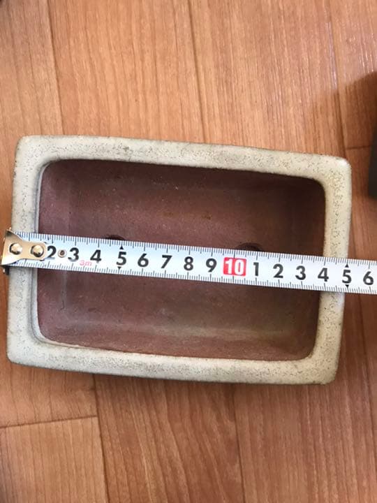 盆栽鉢　燿山③時代ミニ盆栽鉢燿山長方鉢2個セット山野草多肉植物サボテン植木鉢、