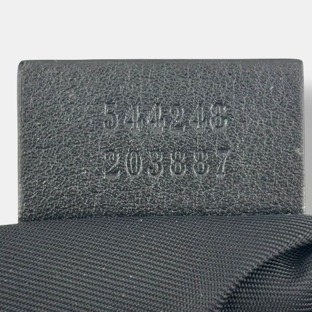 美品 グッチ　ケース マイクロシマ　ロゴプレート キーリング レザー 黒