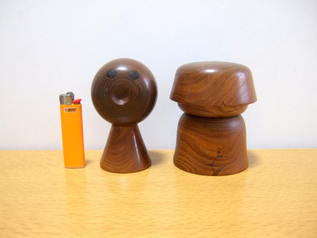 創作こけし ひろとし 2体まとめて Kokeshi dolls