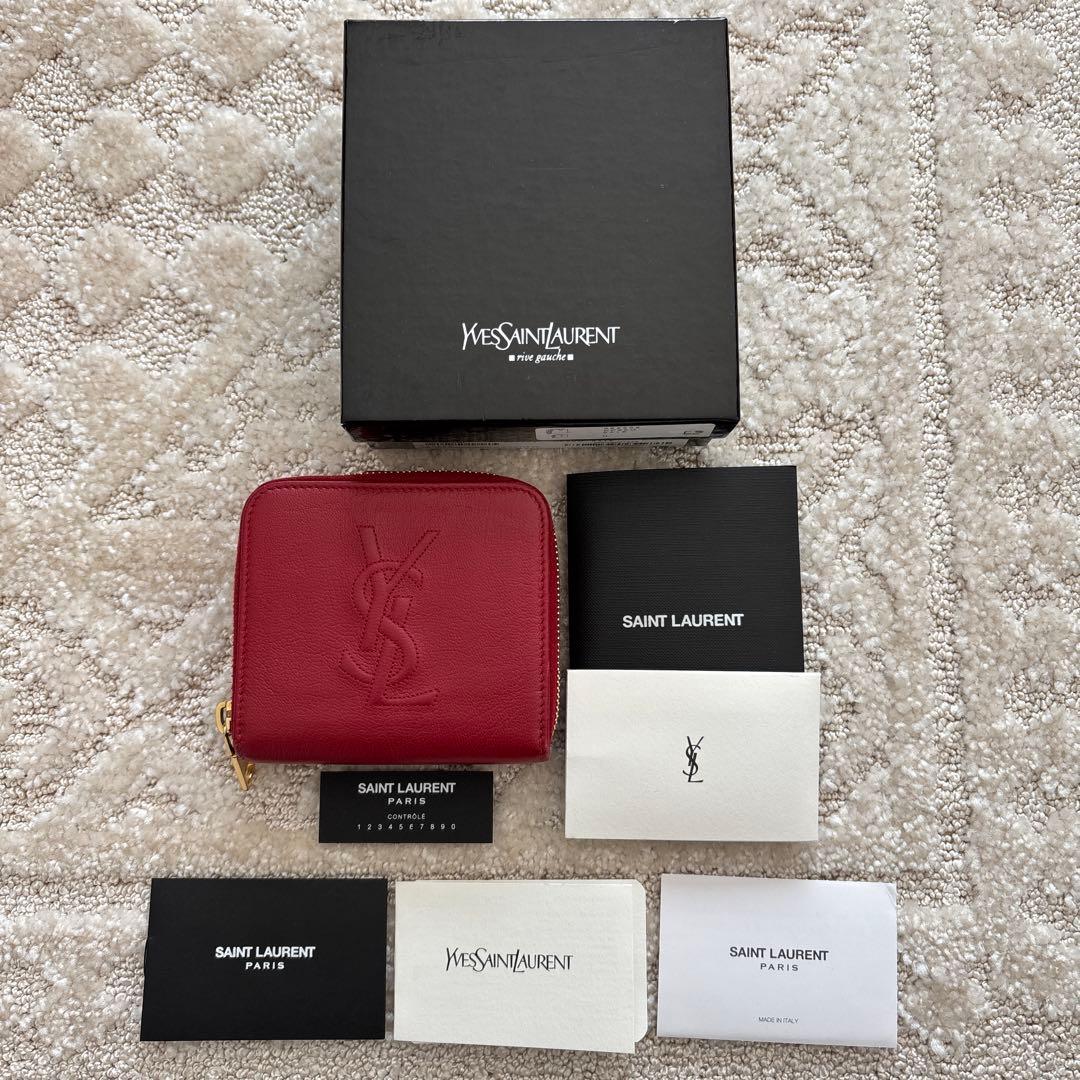 Yves Saint Laurent 二つ折り財布 レッド