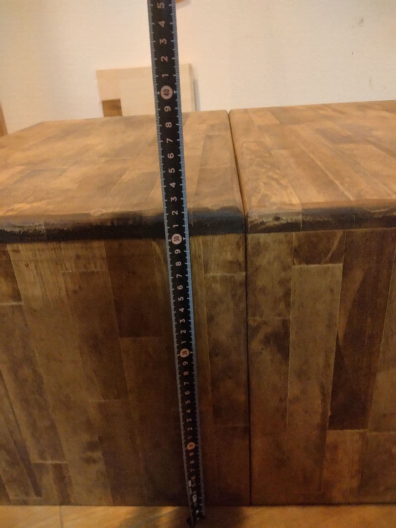 木製　ハンドメイド　オーダー　コの字　ワトコオイル　スツール　サイドテーブル