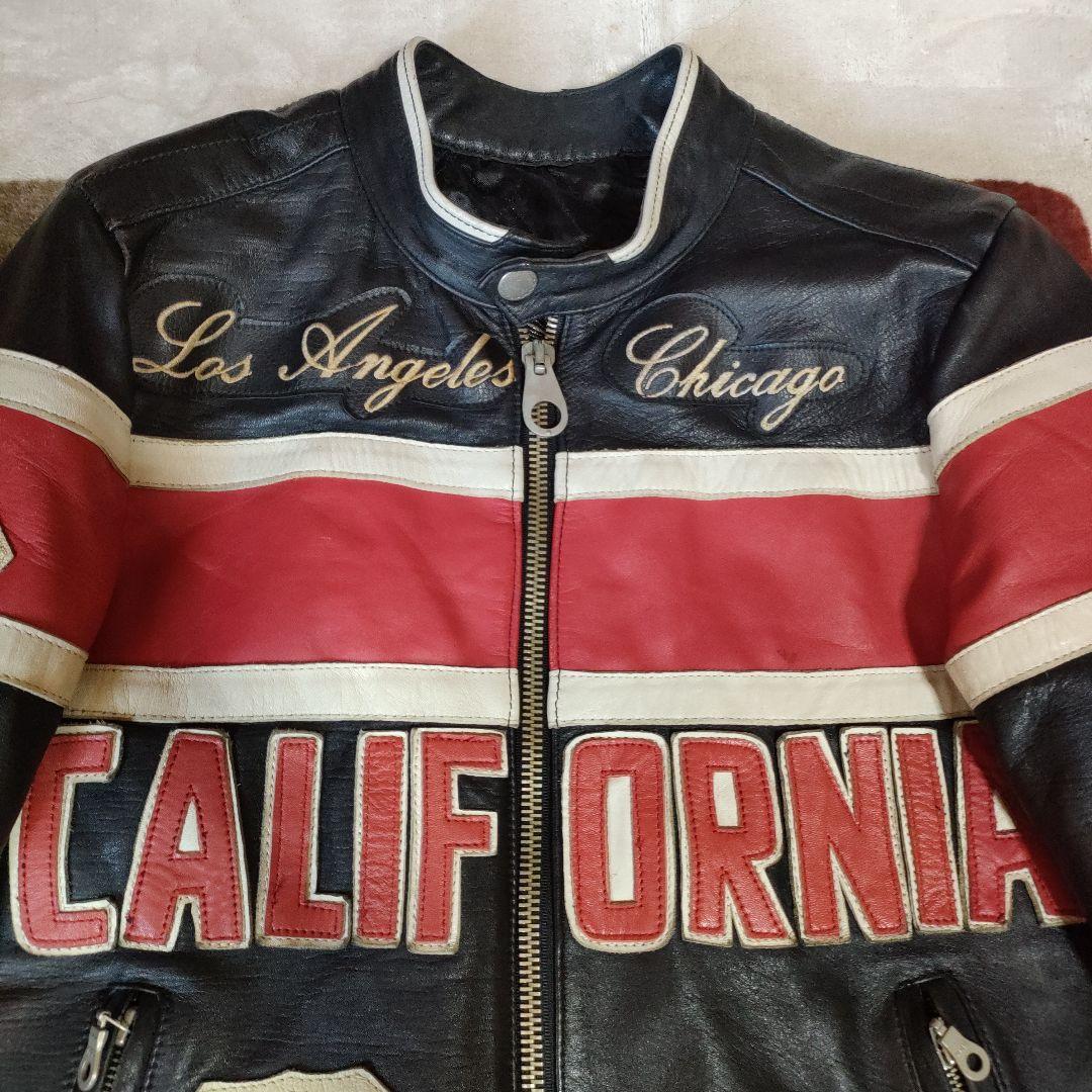 レア　良品　カリフォルニア レザージャケット US66　フルデコ　本革