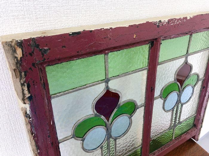 【最終値下げ】アンティーク 家具 ステンドグラス 1910年頃 英国 102A