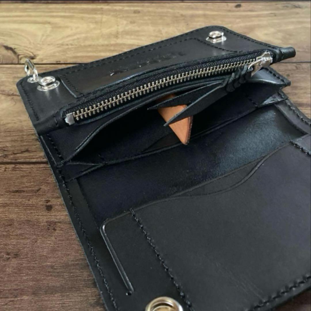 【mjdagj】ミドルトラッカーウォレット3層【お札を折らずに収納】