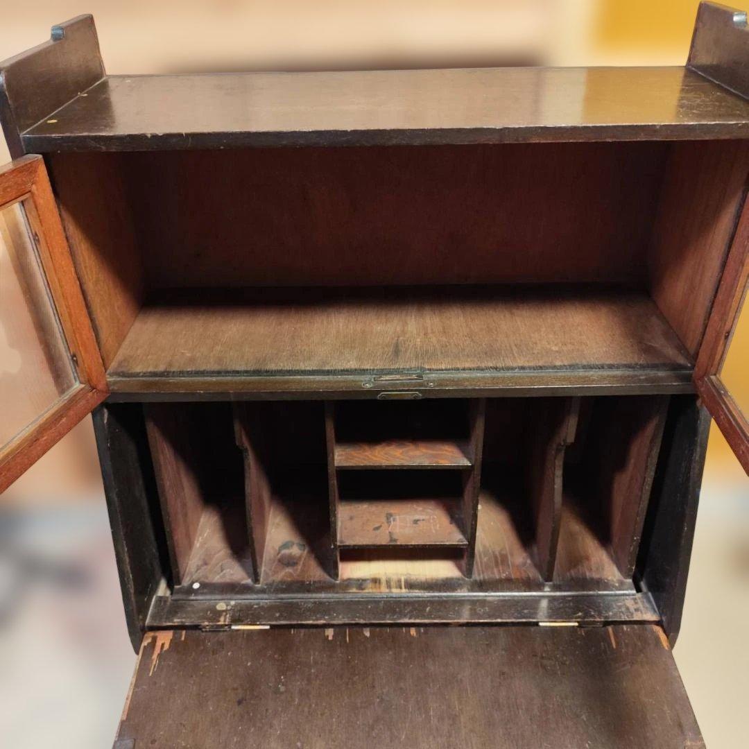 アンティーク ライティングビューロー 大正ロマン 昭和レトロ 飾り棚 古道具