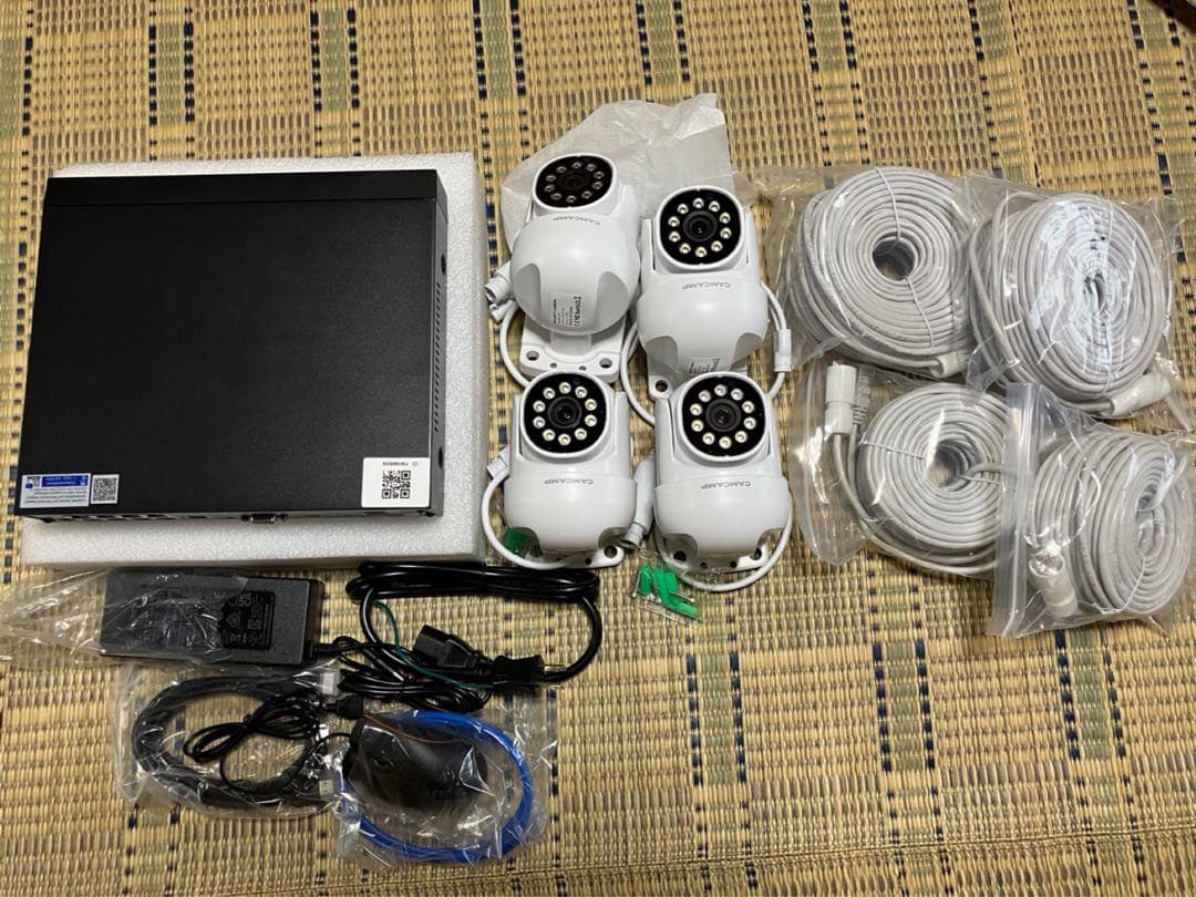 防犯カメラ 有線 監視カメラ 防犯カメラ poe セット 光音威嚇 4台セット