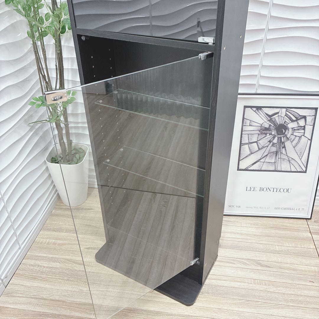 ②大阪府 神戸市 配達料無料！◇不二貿易◇ガラスコレクションケース◇ハイタイプ