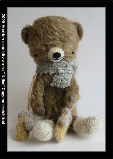 112■ぬいぐるみ作家 五十嵐めぐみ▲クマぬいぐるみ Kutcha Kacha▼