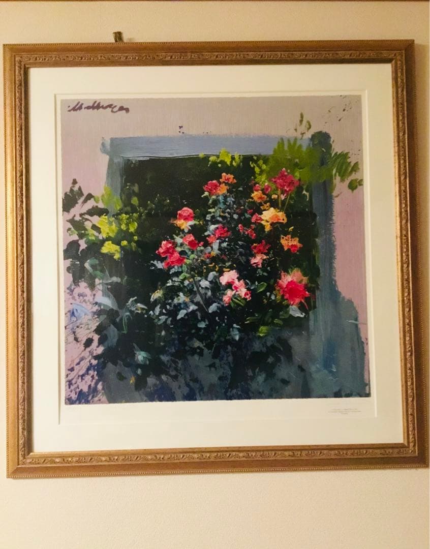 【真作】最終価格Jトレンツ・リャド　薔薇　シルクスクリーン　遺族サイン　保証書付