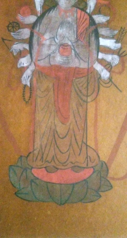 模写大津絵、千手観音