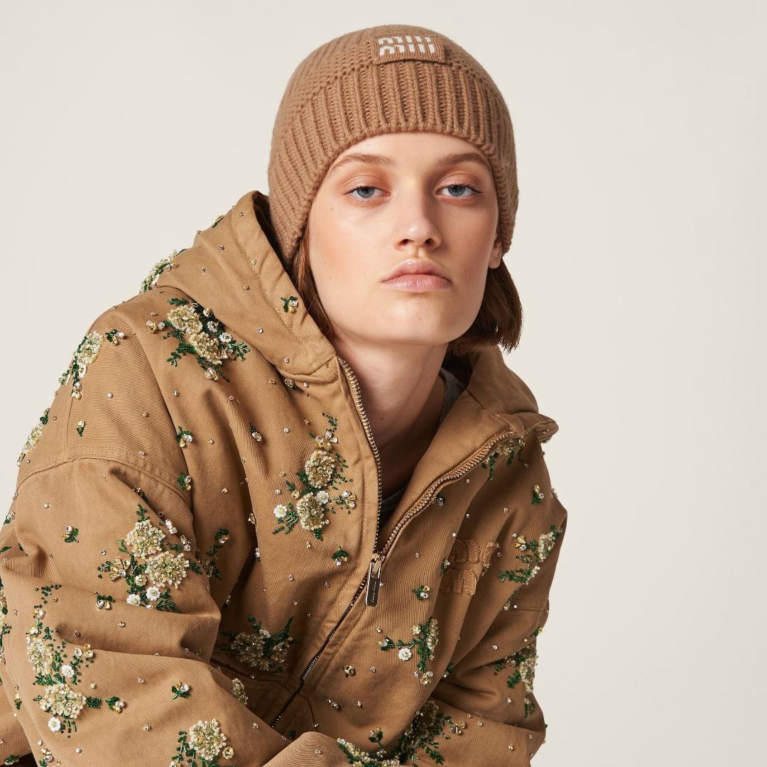 新品 正規品 miumiu ニット ビーニー ニット帽 帽子 ニットキャップ