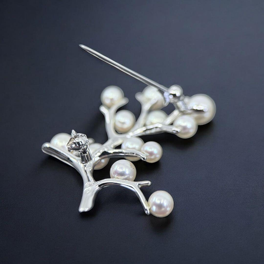 【新品同様】ミキモト 幸福の木　アコヤ　本真珠　パール　ブローチ　コサージュ