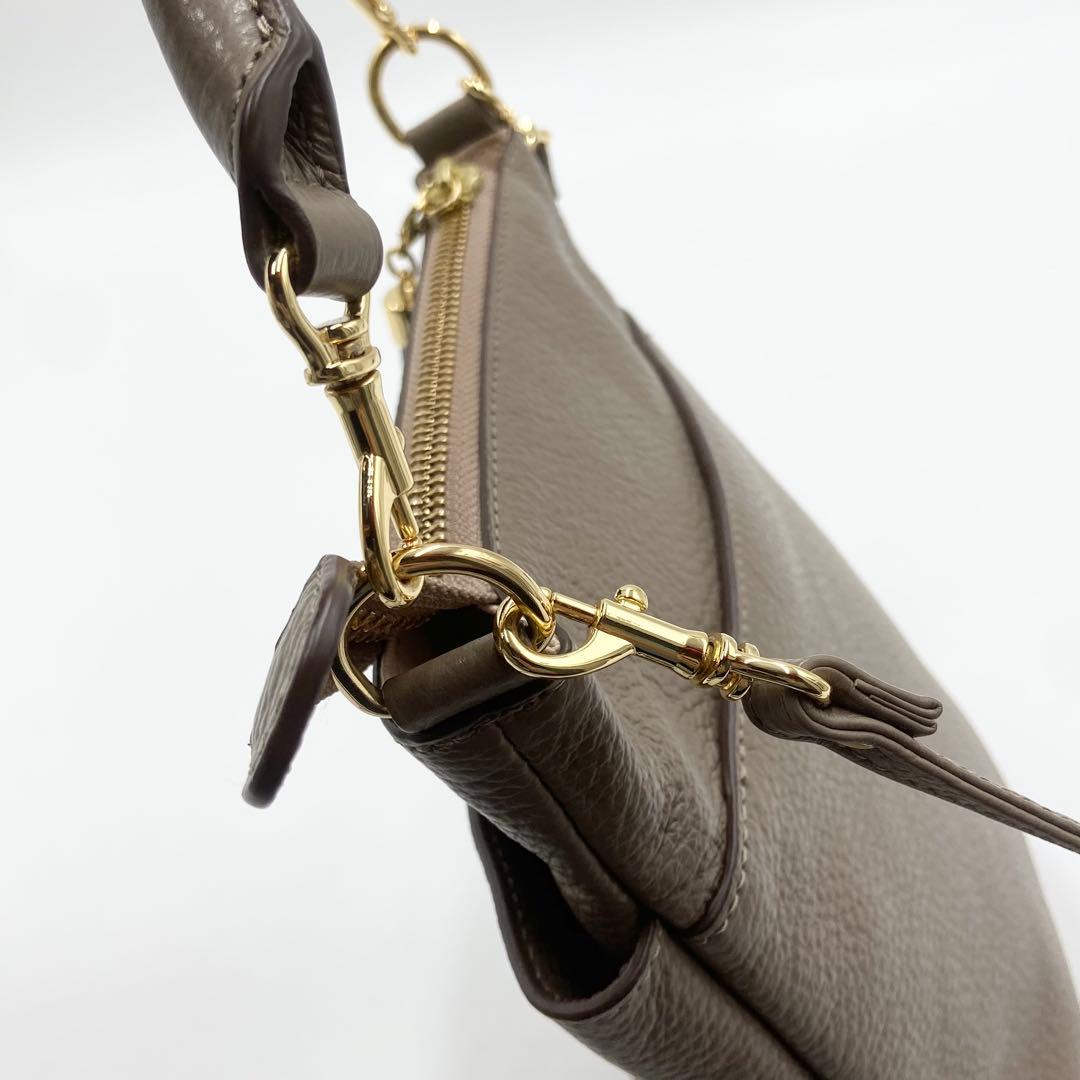 未使用級　ATAO アタオ　ホリデー　ショルダーバッグ　2way レザー　トープ