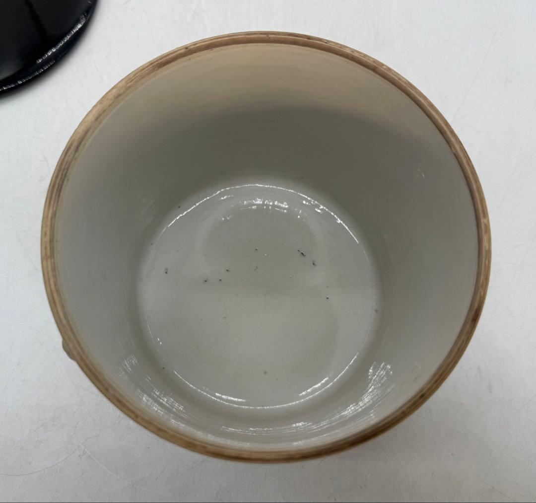 中国　清時代　浅絳彩　同治年製　花鳥紋水指　アンティーク　送料込み251208