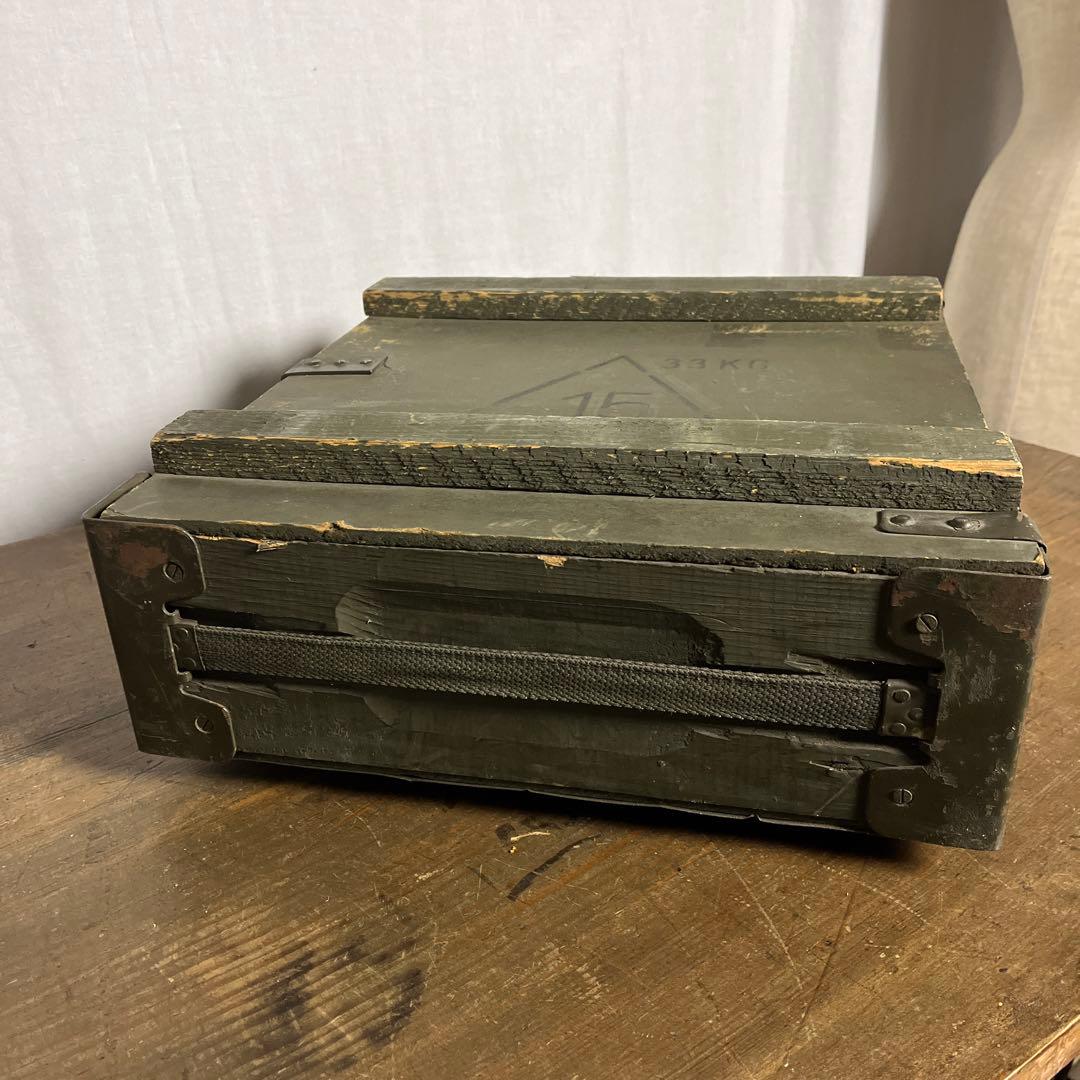 ユーロミリタリー実物◾️木製ボックス キャリーケース アンモボックス 収納ボックス