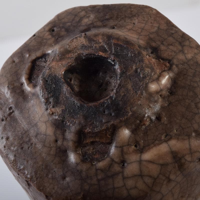 志野焼　古志野　面取ぐい呑　酒盃　時代箱付　C　7782