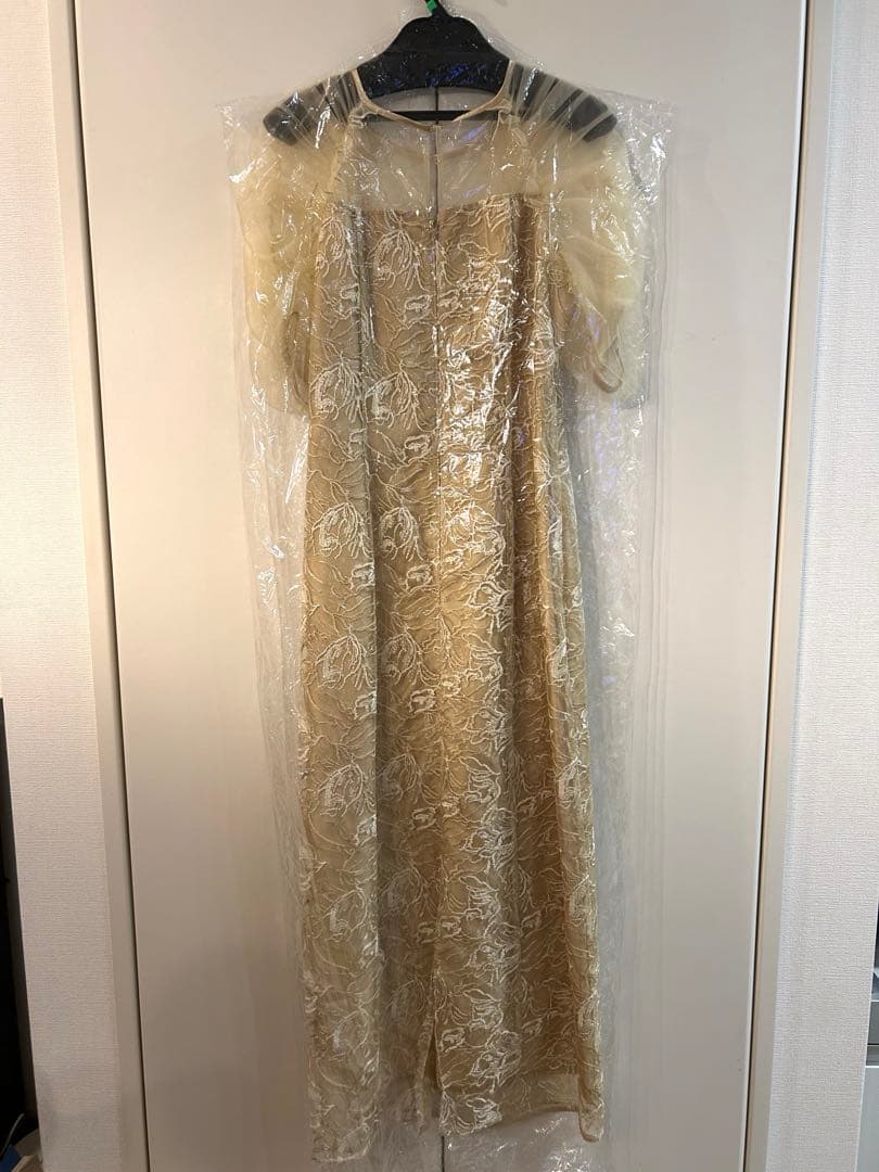 【新品未使用】Dorry DollフラワーチュールギャザーパフドレスMイエロー