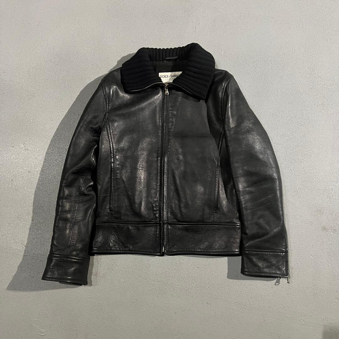 ジャケット・アウター 00s DOLCE&GABBANA rib riders jacket