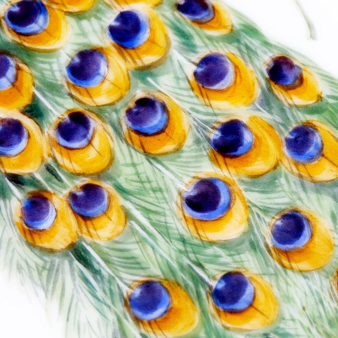 【美品 １級品】マイセン 孔雀 陶板画 プラーク 額装 送料込み