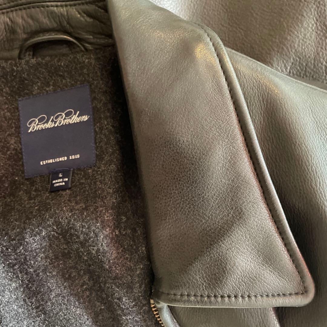 Brooks Brothers ブラック レザー ジャケット L