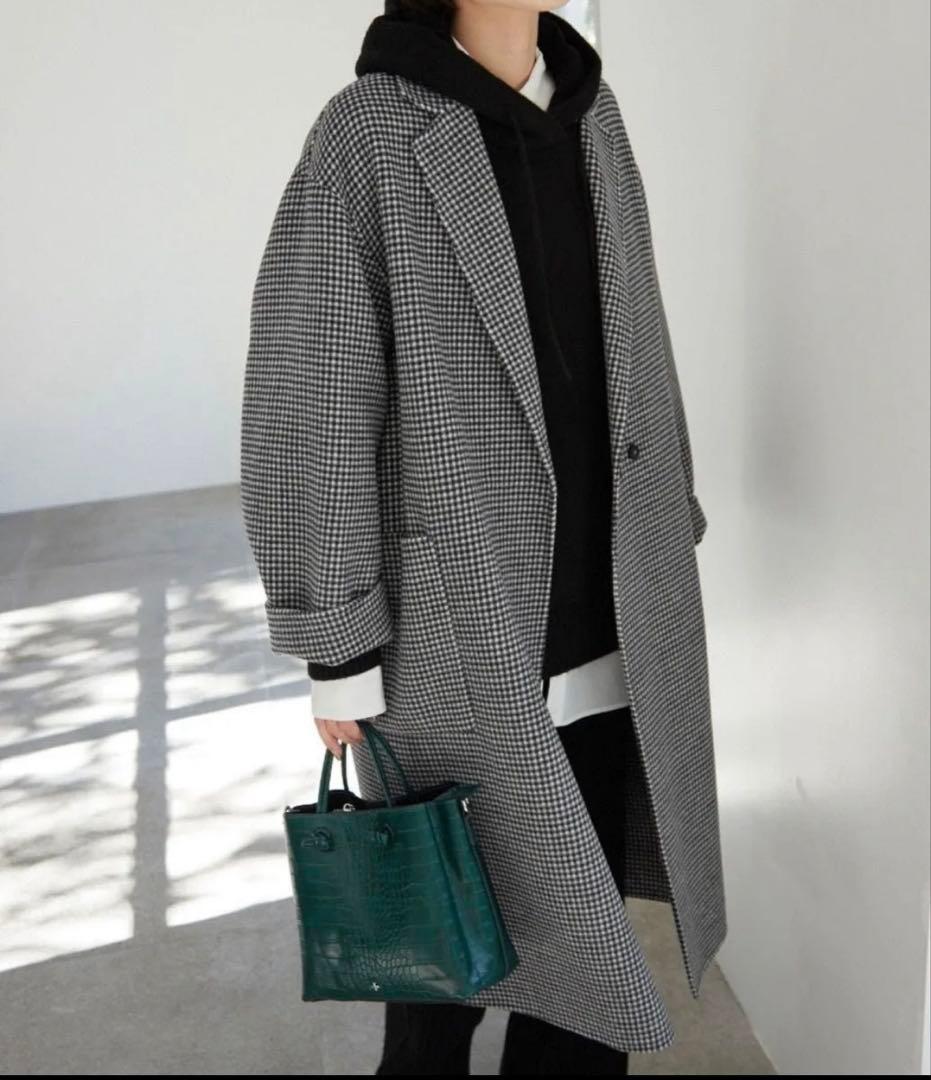 SLOBE IENA HAMILTONダブルフェイスウールロングコート　チェック
