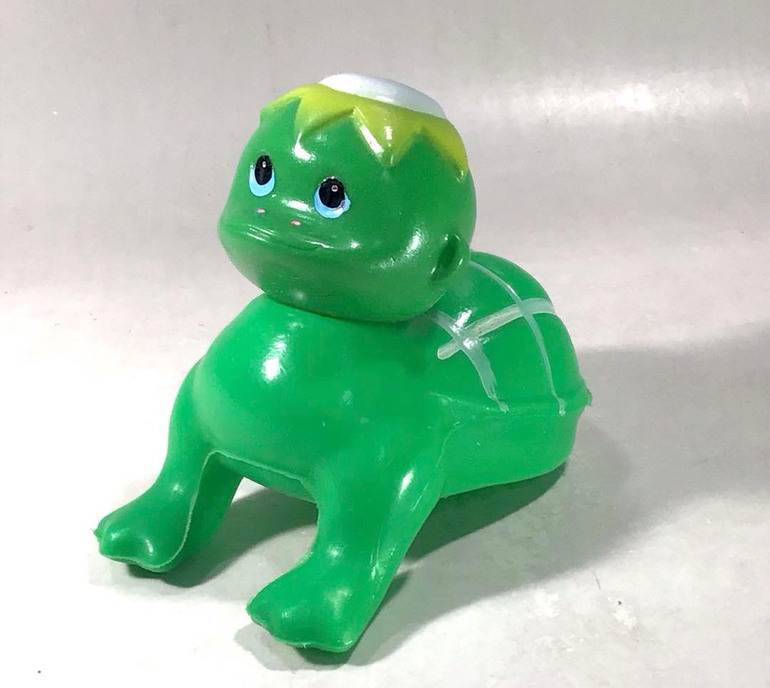 昭和レトロ ハイハイ 河童 赤ちゃん 人形 妖怪 お化け 駄玩具 ソフビ 黄緑