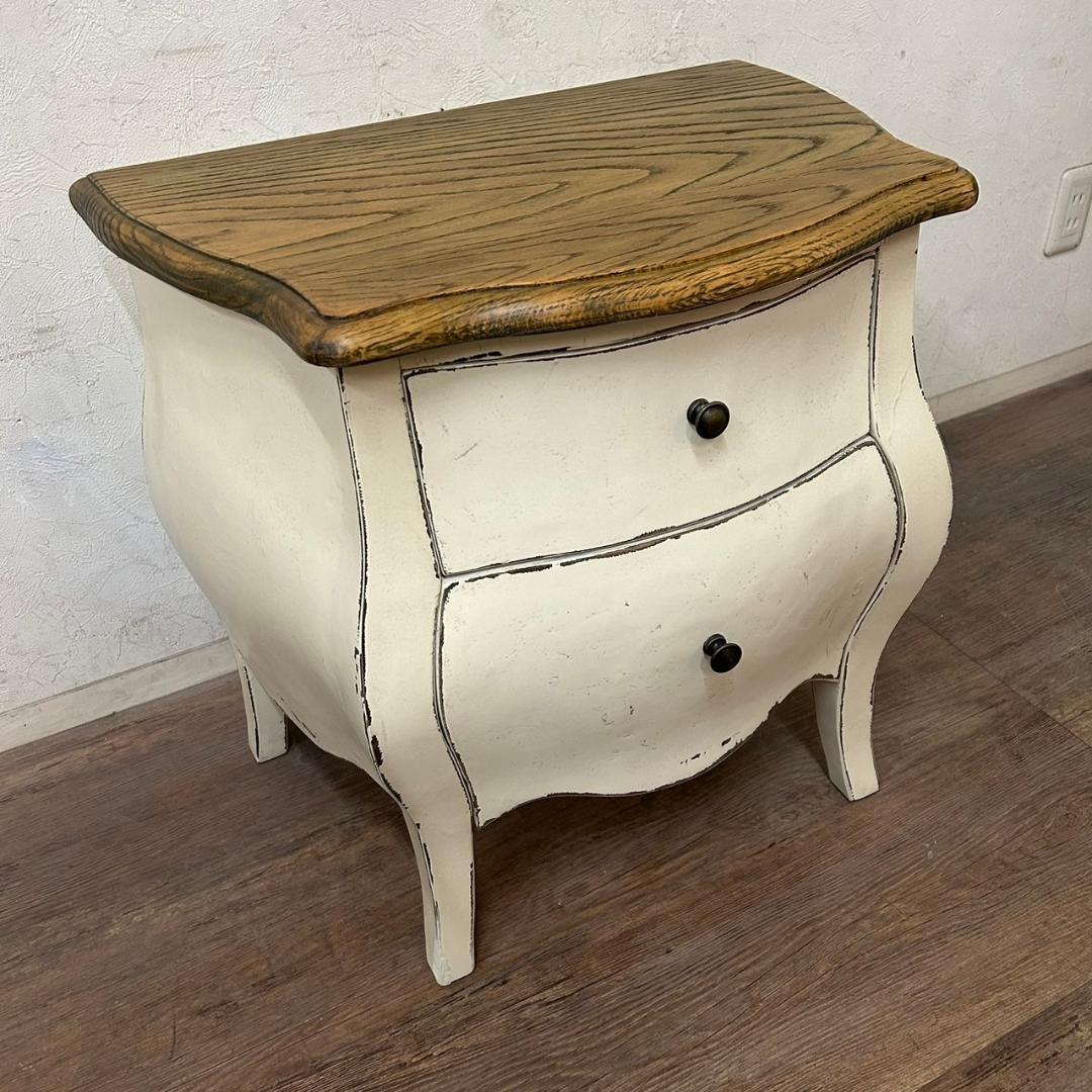 M.アウトレット シャビー仕上げ　サイドデスク　チェスト　アンティーク調