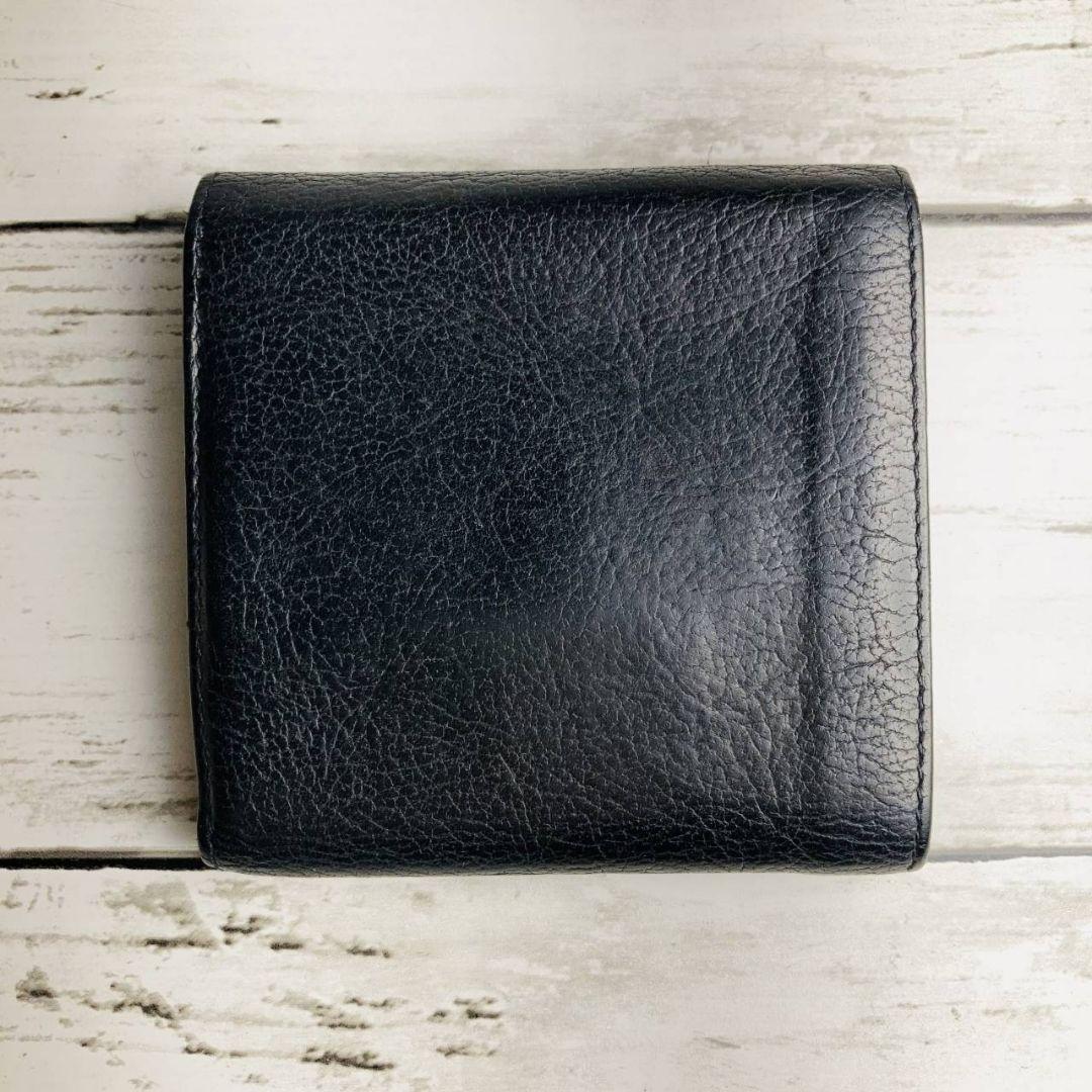 パンガシウスさま専用【高級感漂う黒の本革】二つ折り財布　バイソン刻印　ミニマル