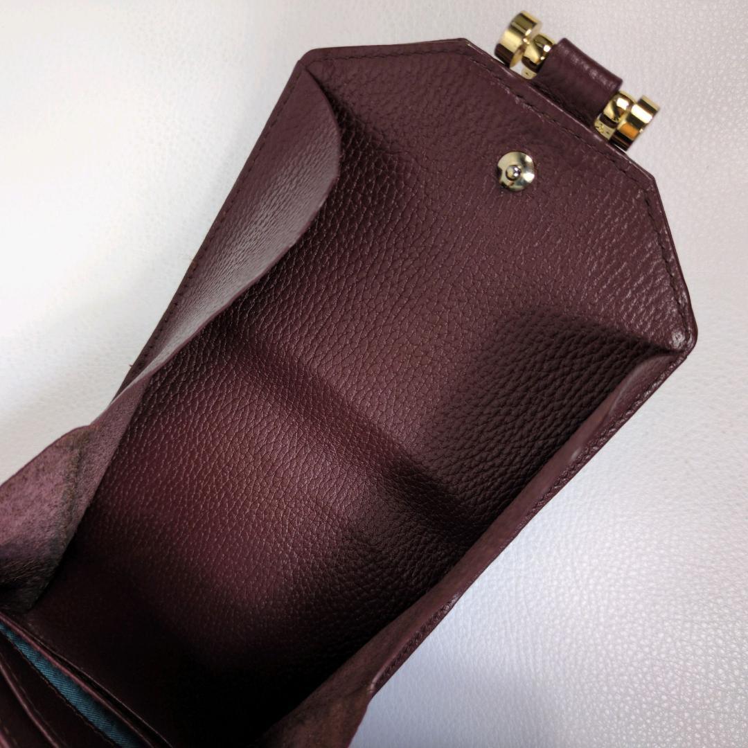 アタオ ロトロ ウォレット 二つ折り財布 バーガンディ