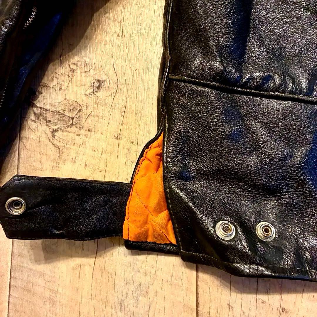 【70’s】Brimaco レザー シングルライダース 42 黒 カナダ製