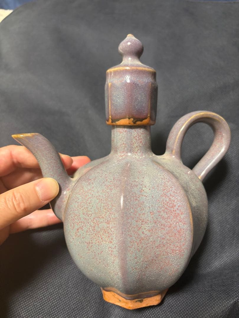 中国古美術品　宋代　鈞窯　执壺　ポット　高さ約22cm