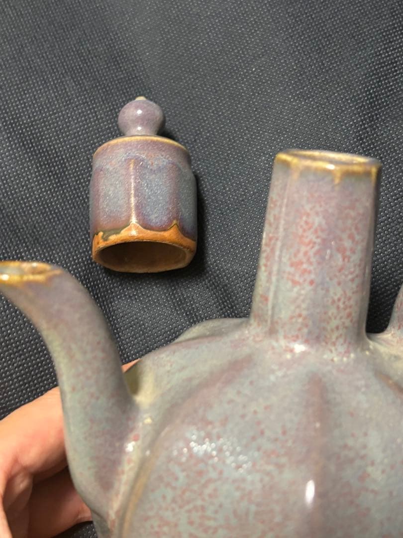 中国古美術品　宋代　鈞窯　执壺　ポット　高さ約22cm