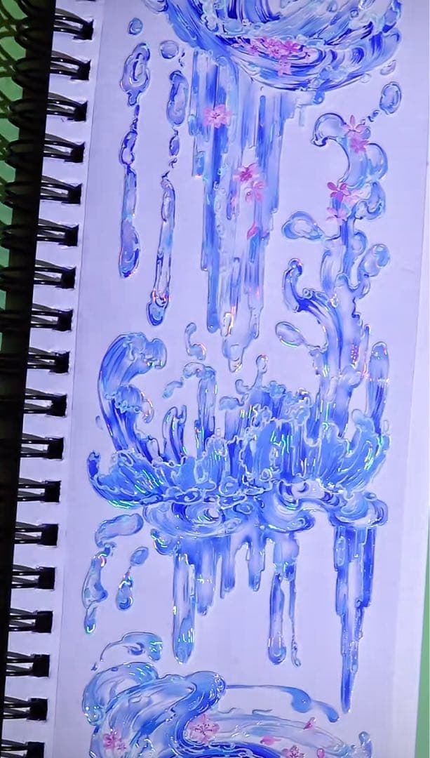 【9423】海外　3/5/巻　貝殻光マスキングテープ　水滴　一部半透明　装飾系