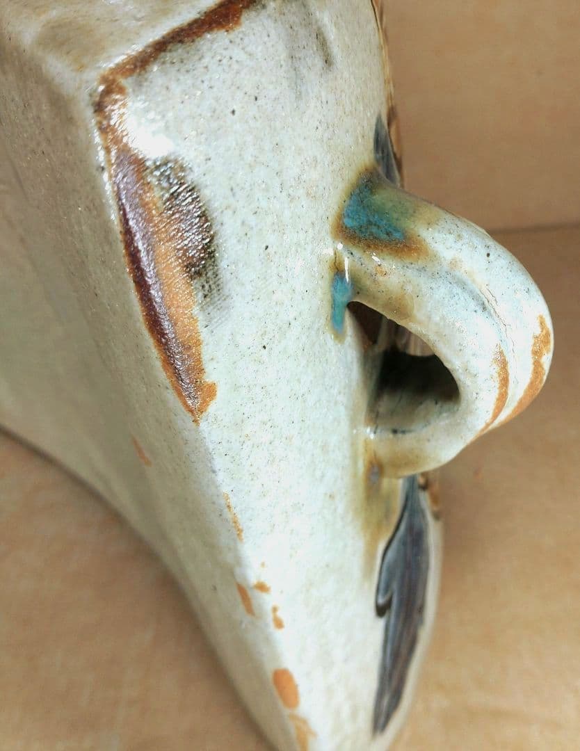 【本物保証】金城次郎 草花紋抱瓶 共箱 W28㎝ H20㎝ 人間国宝 壷屋焼美品