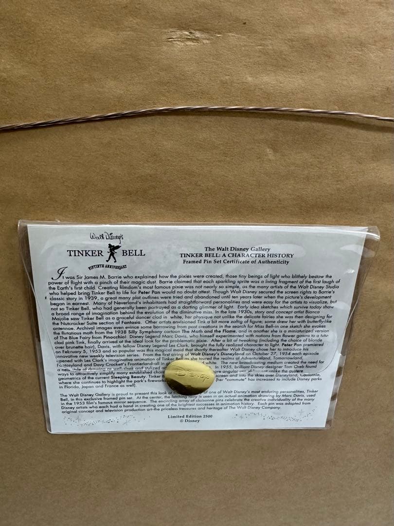 ティンカーベルピンバッチTinker Bellディズニーギャラリー2500限定