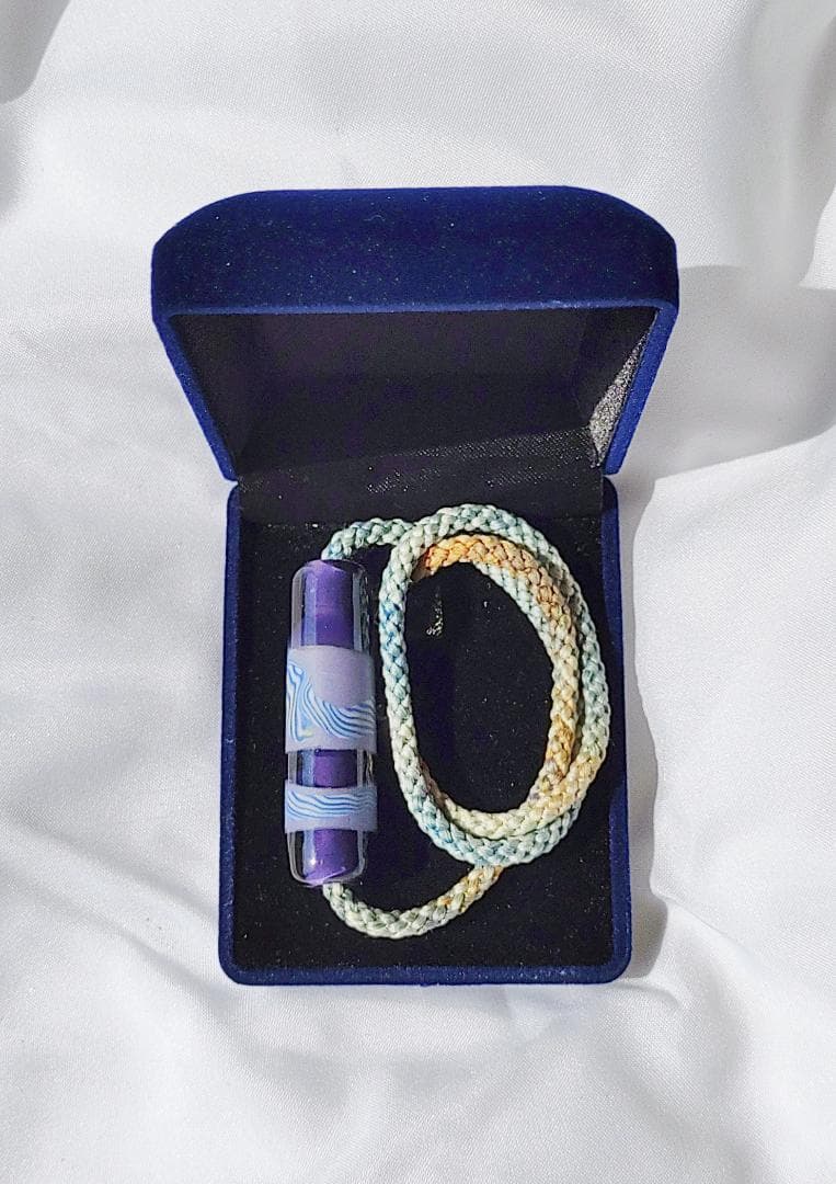 吉田正子トンボ玉（貳拾肆）　「江戸組み紐」ネックレス　ガラス玉に込めた日本画