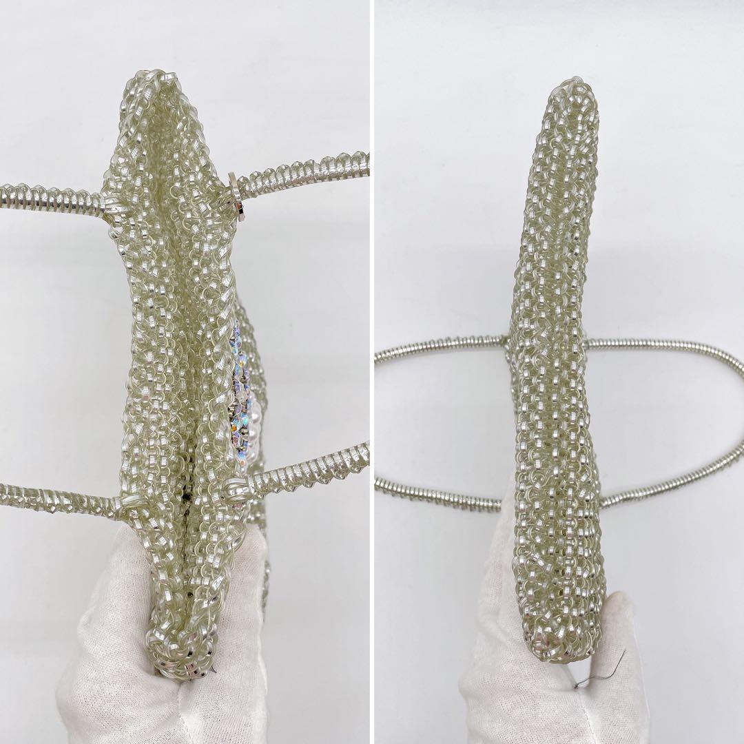 極美品✨【アンテプリマ】2wayワイヤーバッグ シルバーリボン ビジュー 保存袋