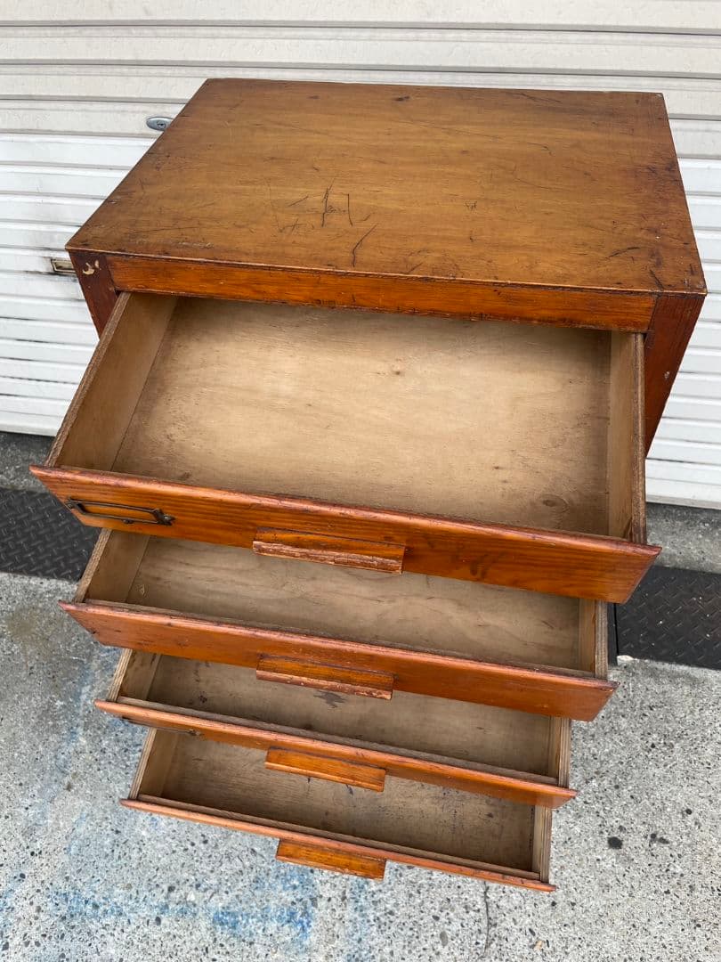 USアンティーク 古い木の引出し チェスト 書類ケース 棚 古家具 ヴィンテージ